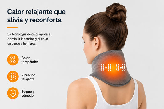 Masajeador de cuello Vibración y Calor USB – Relajación y Confort para tu Cuello
