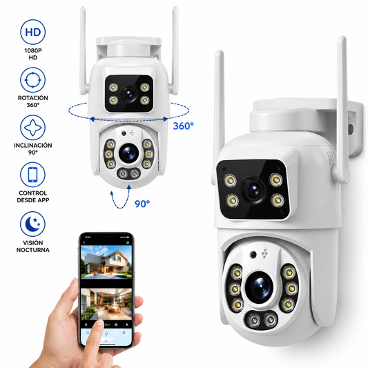 Cámara IP de Seguridad WiFi Doble Lente 10MP con Vigilancia 360°