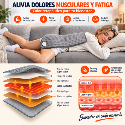 CalorMax Pro™ — Manta Térmica Lumbar con Calor