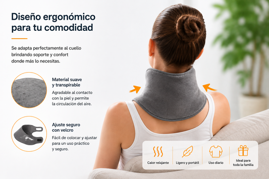Masajeador de cuello Vibración y Calor USB – Relajación y Confort para tu Cuello